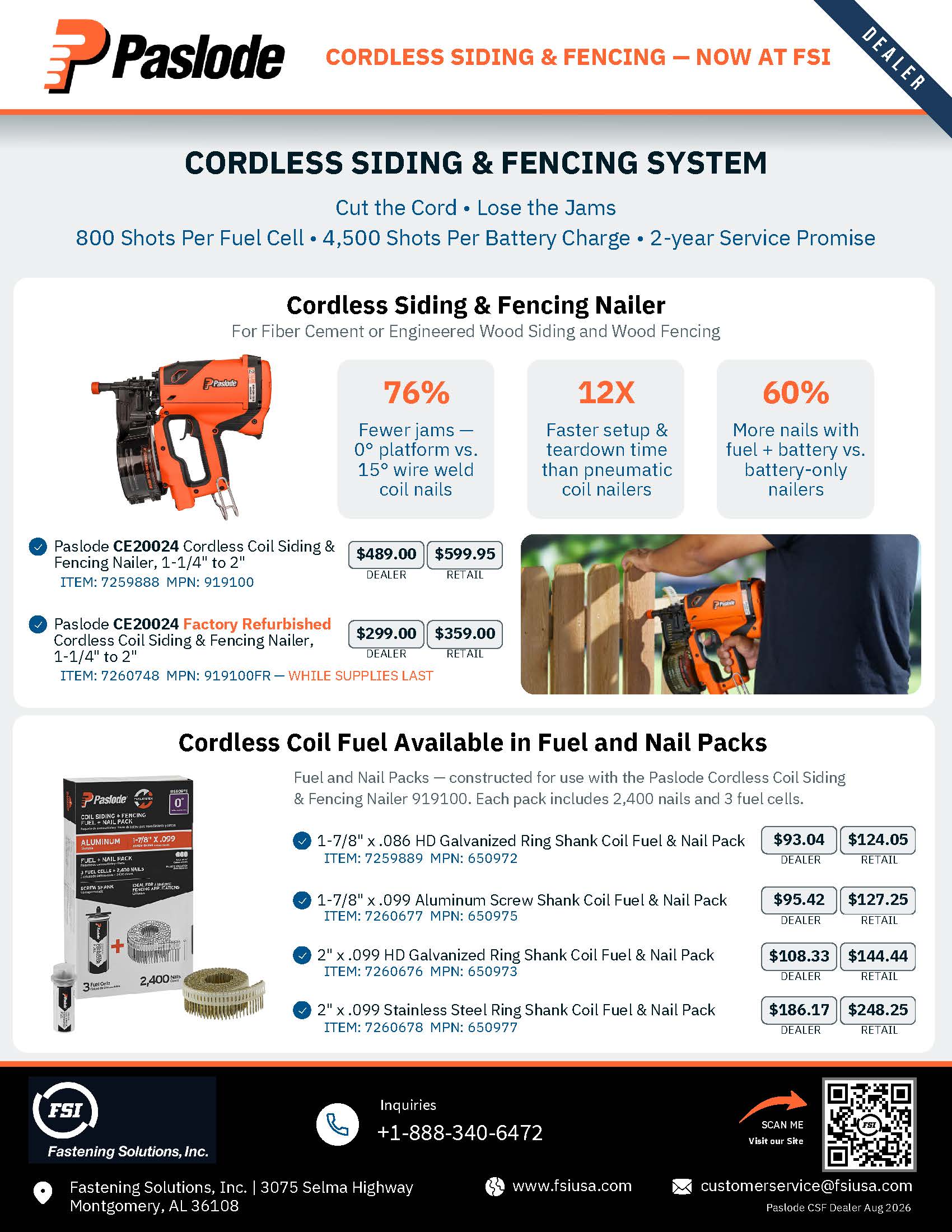 Paslode Cordless Siding & Fencing — Dealer