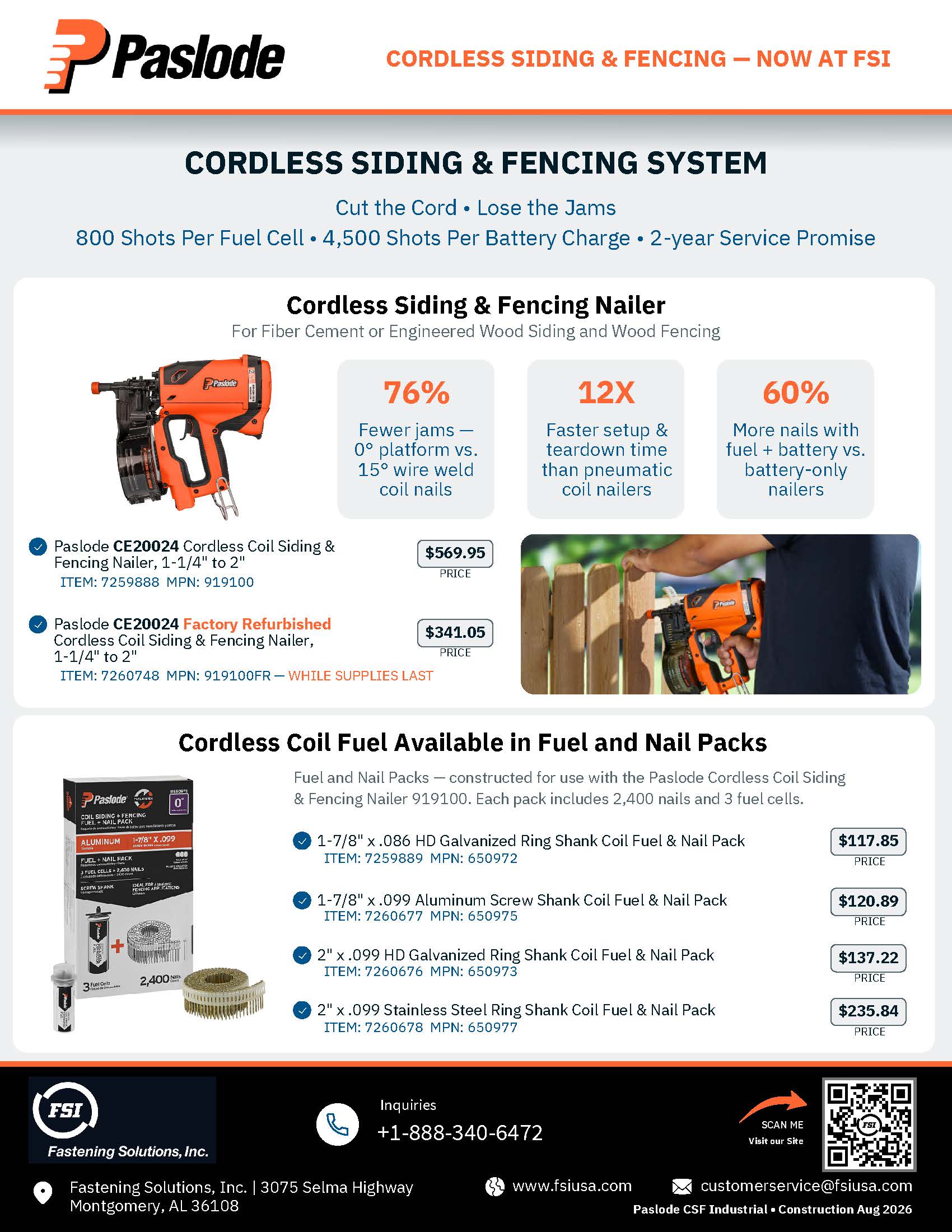 Paslode Cordless Siding & Fencing — Industrial & Construction