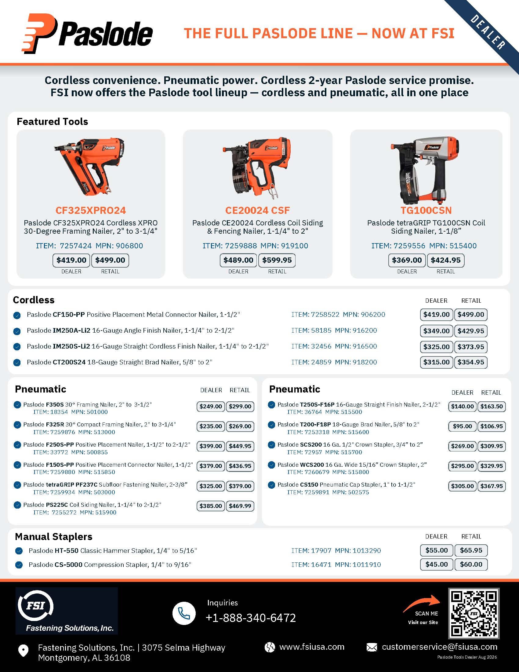 Paslode Tool Flyer — Dealer