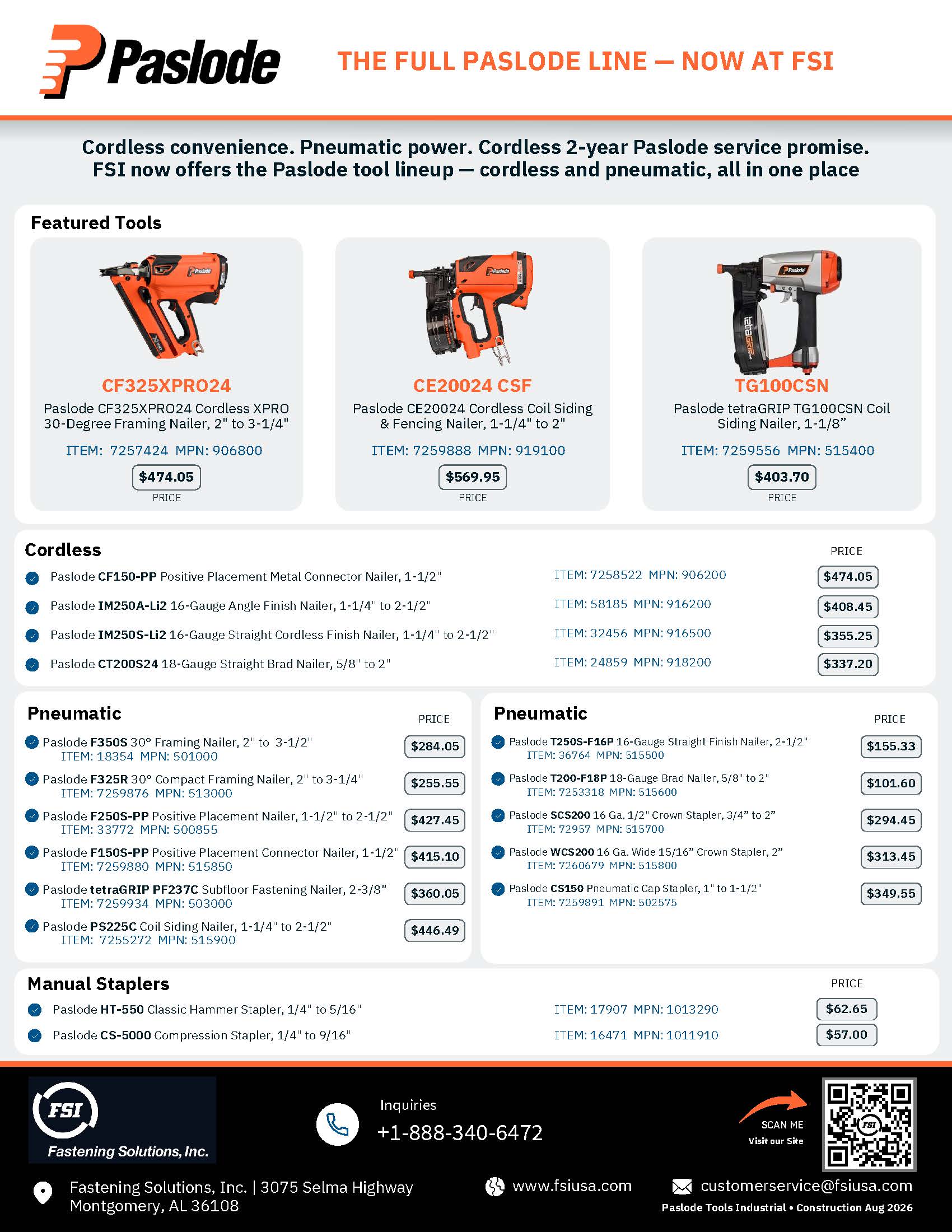 Paslode Tool Flyer — Industrial & Construction